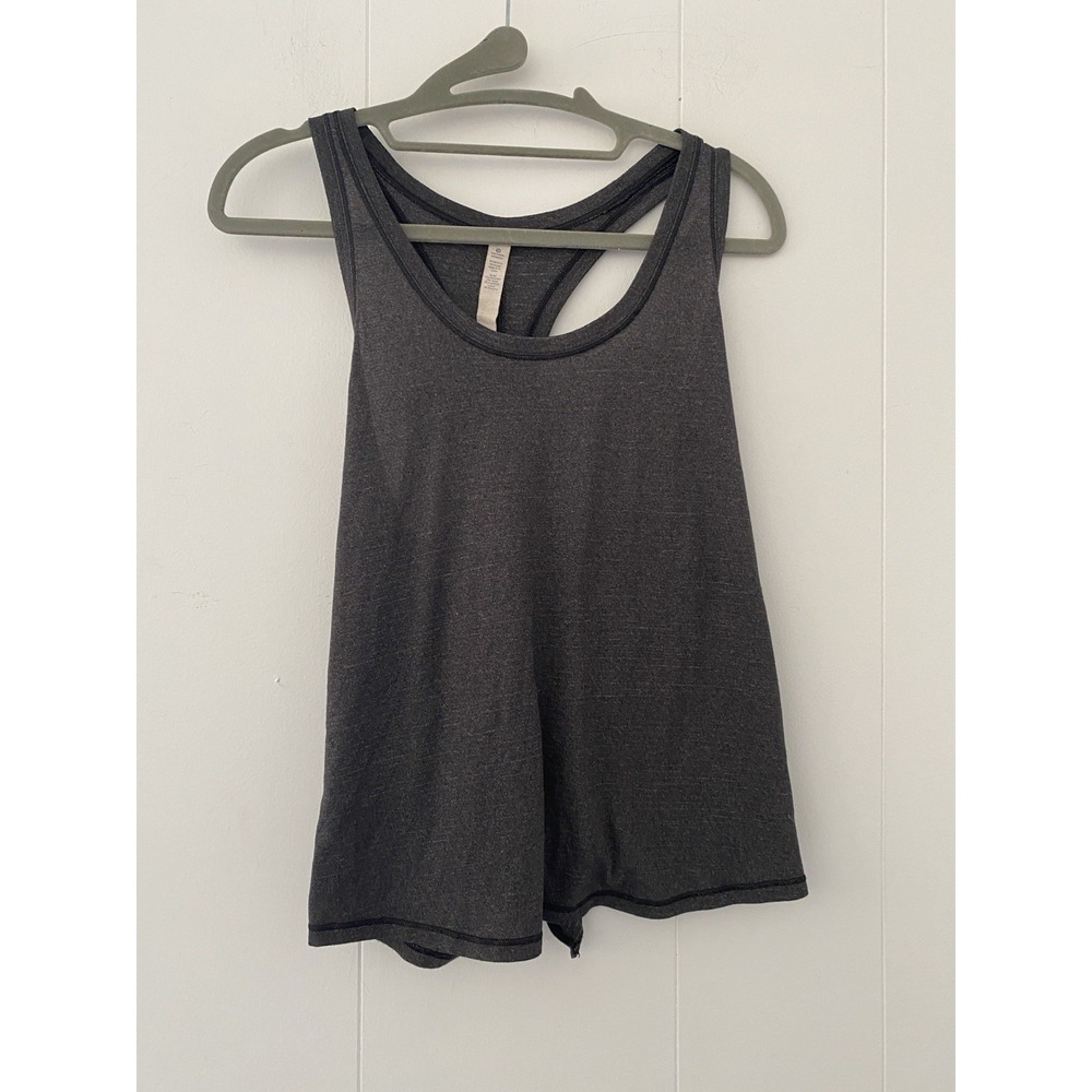 Lululemon Tie It Up Singlet Tank Top Heathered Black Gray Size 4
